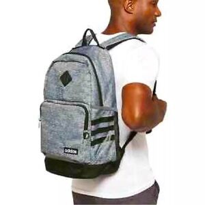 Adidas Classic 3S III Gray and Black Backpack with lots of pockets